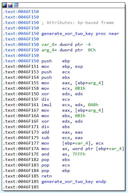 Faronics IDA in generate_xor_two_key