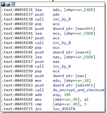 Faronics IDA right before do_encrypt_and_checksum